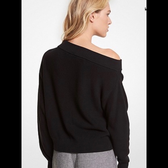 Michael Kors Cotton Off The Shoulder Sweater - Picture 2 of 3